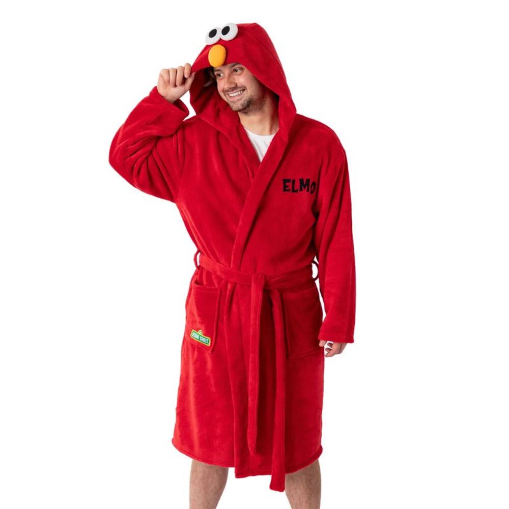 Sesame Street Unisex Adult Elmo  Robe / Red
